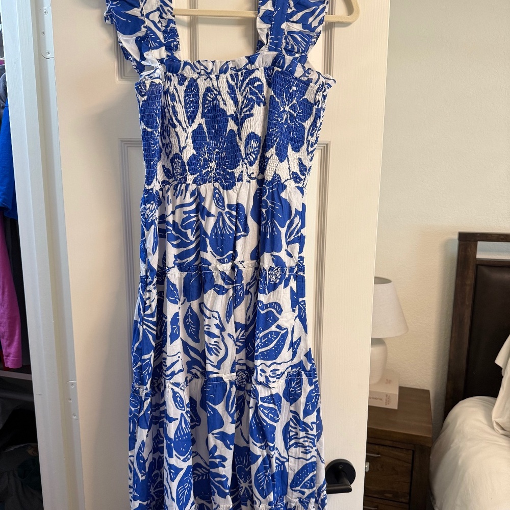 J.Marie Laken Ruffle Strap Midi Dress